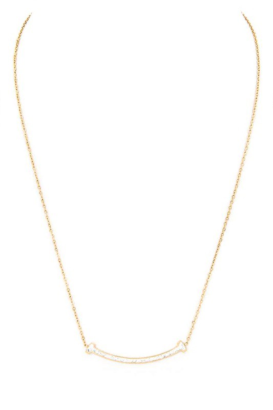 Crystal Bar Stainless Steel Pendant Necklace