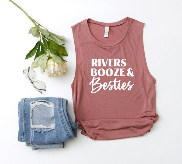 Rivers Booze and Besties Bella Canvas Tank