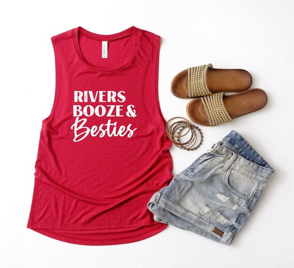 Rivers Booze and Besties Bella Canvas Tank