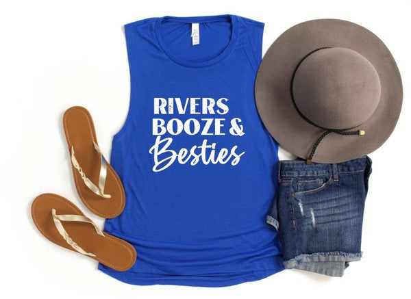 Rivers Booze and Besties Bella Canvas Tank