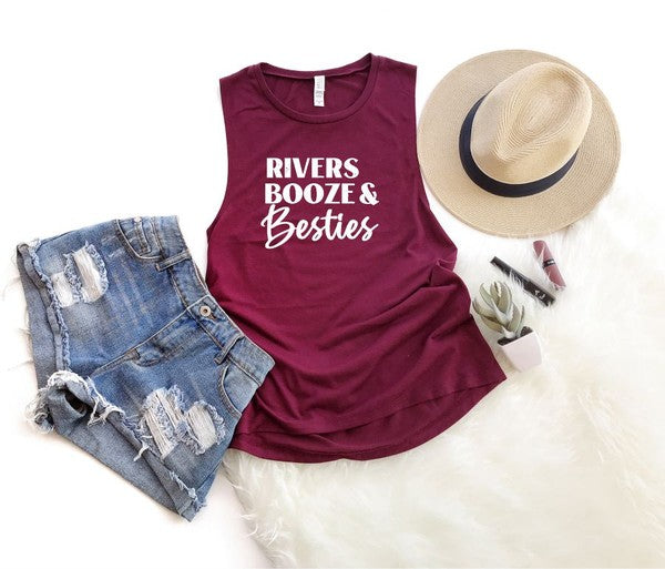 Rivers Booze and Besties Bella Canvas Tank