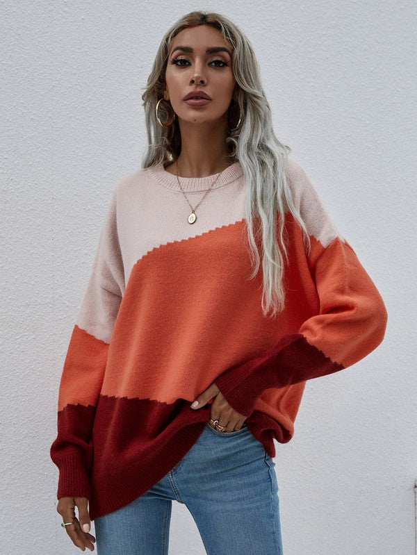 Women's Long Sleeve Round Neck Sweater