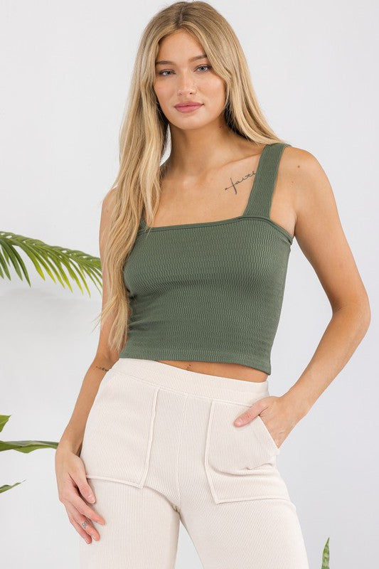 Seamless Textured Crop Tank