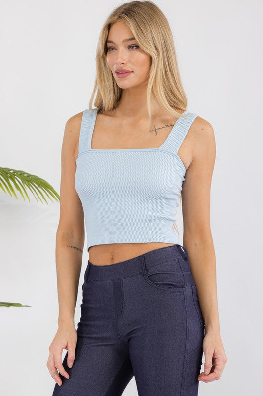 Seamless Textured Crop Tank