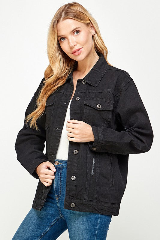 Women's Denim  Jacket with Fleece Hoodies