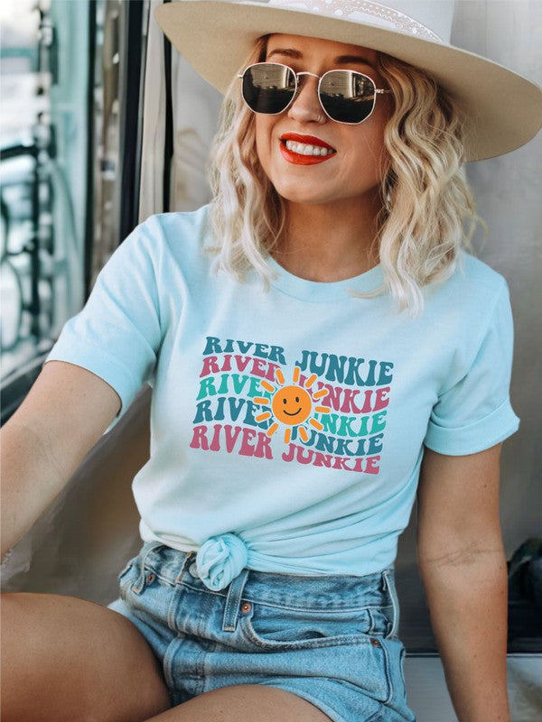 River Junkie Sun Colorful Graphic Tee