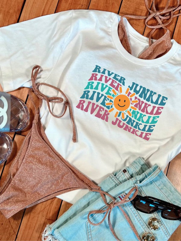 River Junkie Sun Colorful Graphic Tee