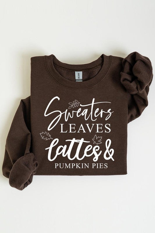 Sweaters,Leaves Graphic Fleece Sweatshirts