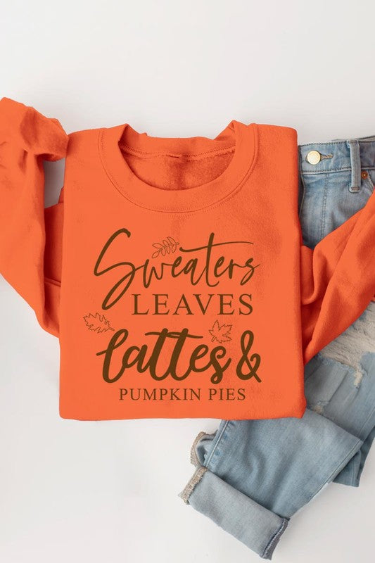 Sweaters,Leaves Graphic Fleece Sweatshirts