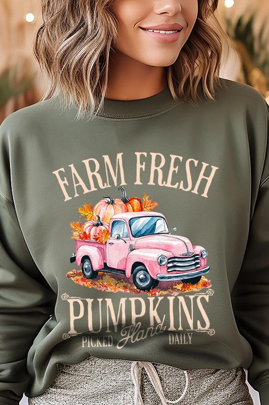 Farm Fresh Pumpkins Truck Fleece Sweatshirts