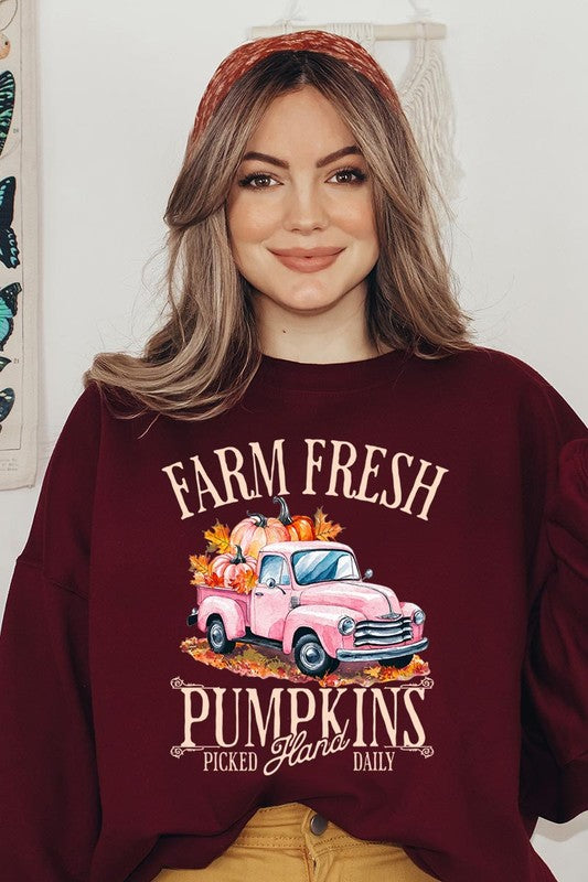 Farm Fresh Pumpkins Truck Fleece Sweatshirts