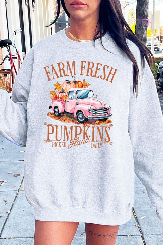 Farm Fresh Pumpkins Truck Fleece Sweatshirts