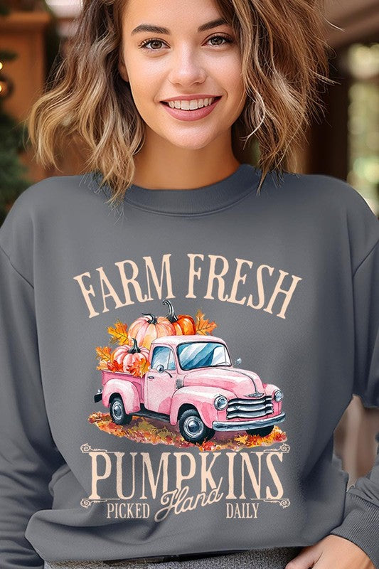 Farm Fresh Pumpkins Truck Fleece Sweatshirts