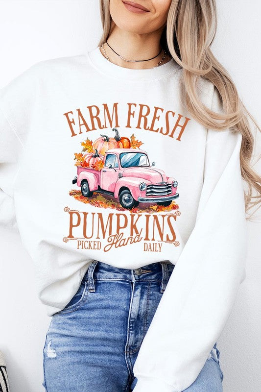 Farm Fresh Pumpkins Truck Fleece Sweatshirts