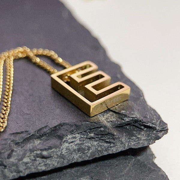 Cutout Initial Letter Personalized Necklace