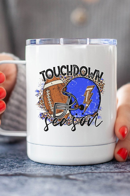 Blue Helmet Football Touchdown Season Travel Mug