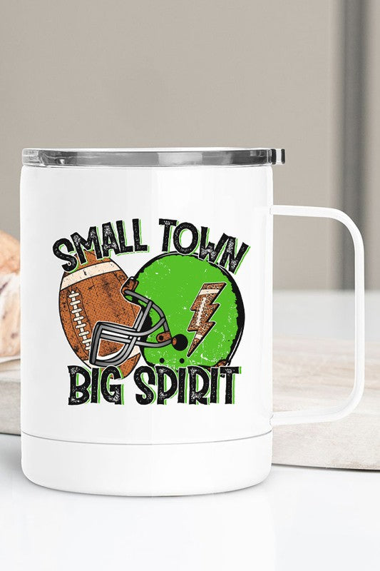 Football Green Helmet Big Spirit Travel Mug